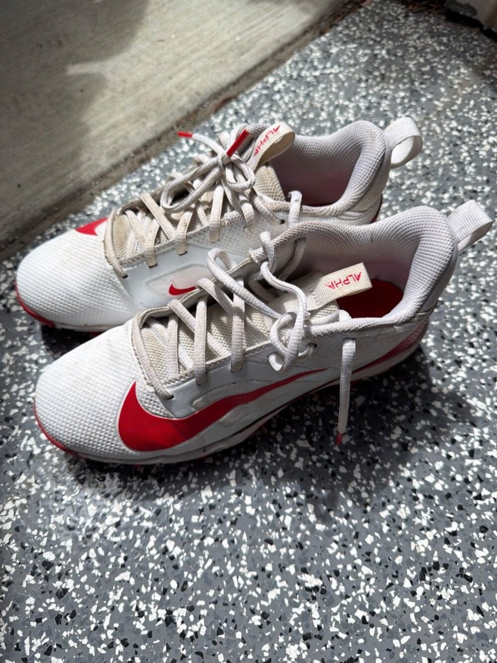 Nike Alpha Menace Red & White Cleats US 5Y